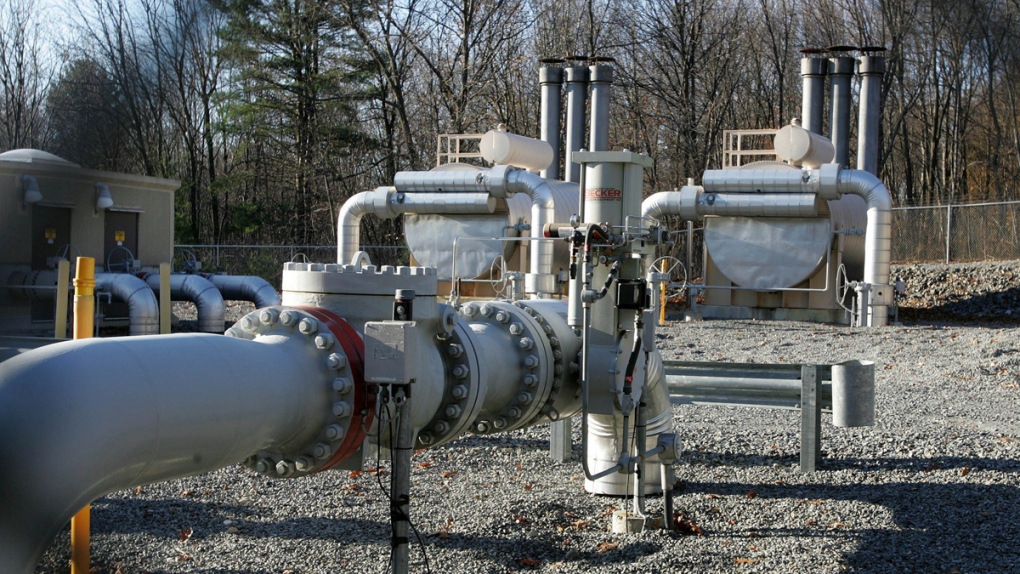 Natural gas pipes in Dracut, Mass.