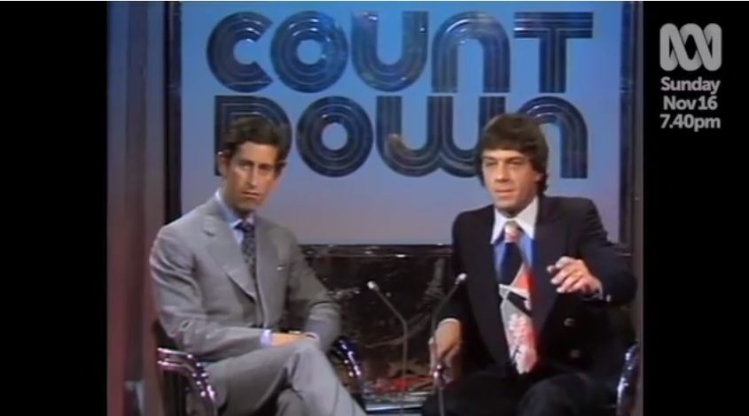 Prince Charles being interviewed by Molly Meldrum