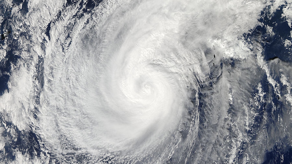 Satellite photo of Typhoon Nuri