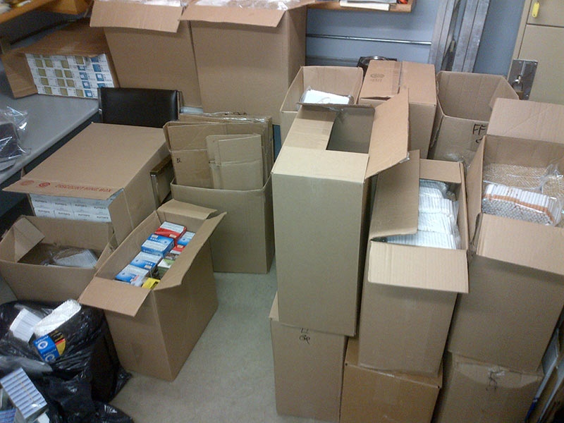 Boxes of contraband tobacco