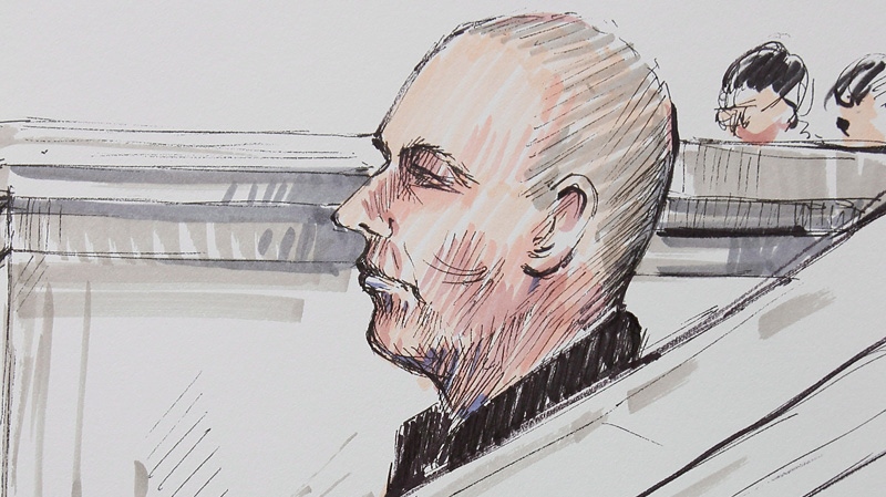 Court artist's sketch shows Graham James during his sentencing hearing in Winnipeg, Tuesday, March 20, 2012. (Tom Andrich / THE CANADIAN PRESS)