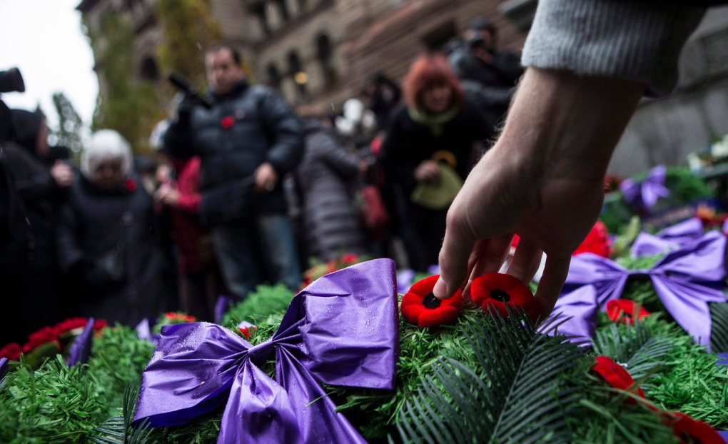 Remembrance Day service at the cenotaph in Toronto