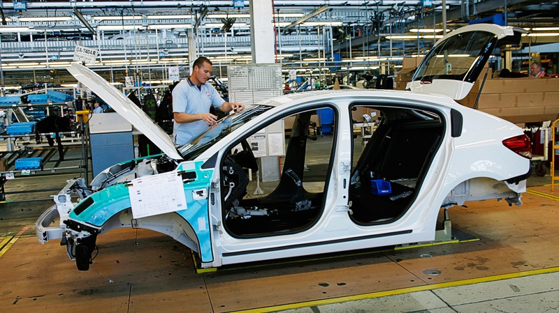 In this undated photo released by General Motors a Holden Cruze hatch is manufactured at a plant in Australia. 