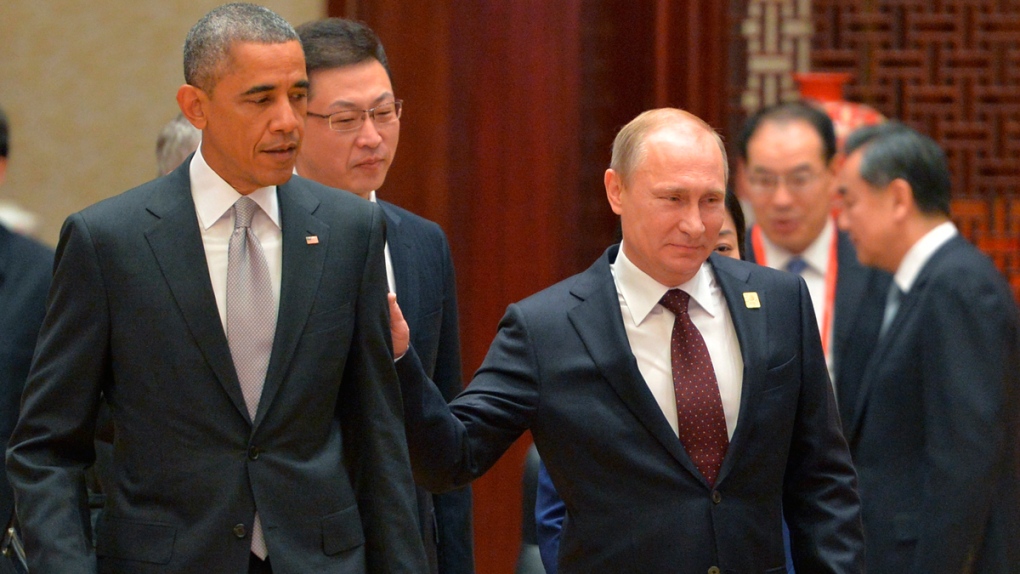 Obama and Putin in Beijing, China