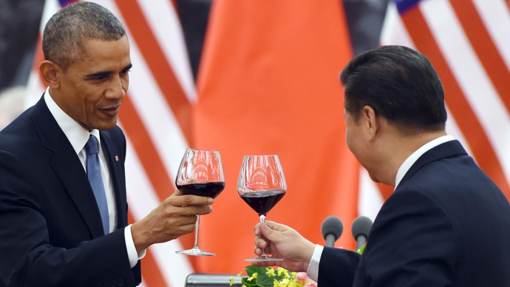 Obama, Jinping toast in Beijing, China