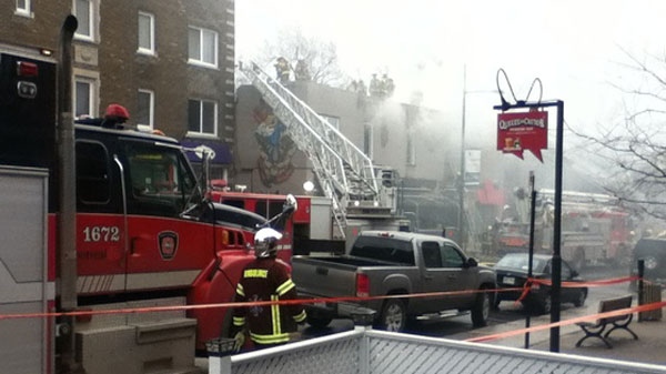 Over 90 firefighters and 25 fire trucks battled the blaze at Lucille's Oyster Dive on Wednesday afternoon. (Jonathan Williams / MyNews)