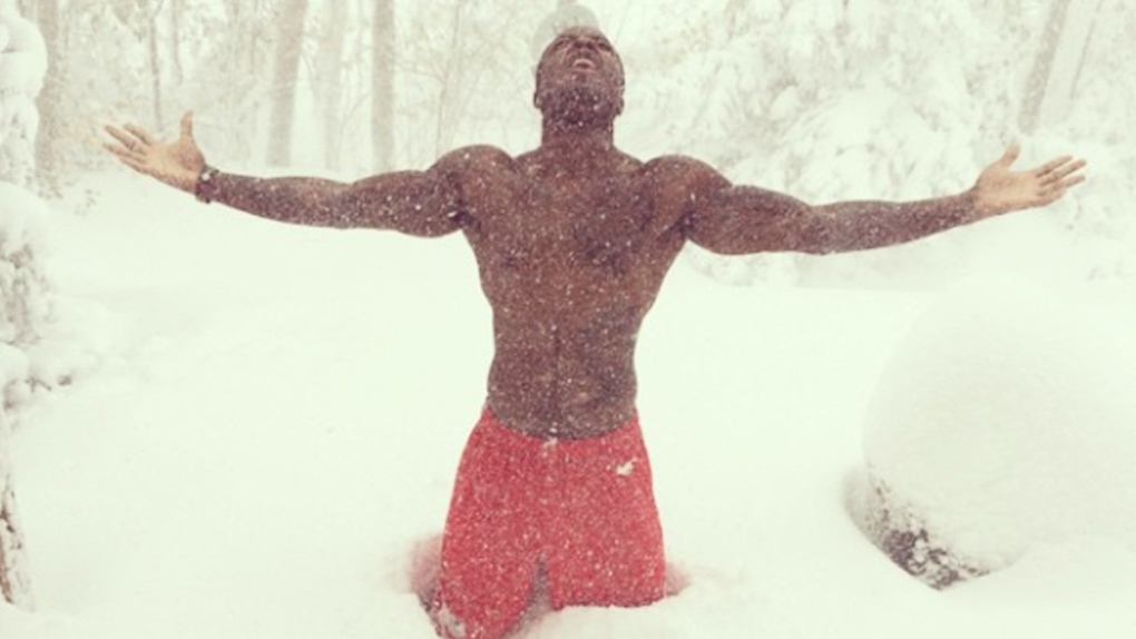 Buffalo Bills' Marquise Goodwin in the snow