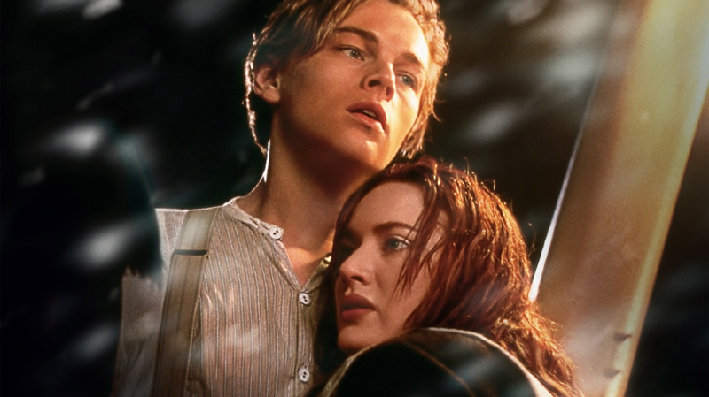 Leonardo DiCaprio and Kate Winslet in a scene from the 3-D version of Paramount Pictures' 'Titanic' 