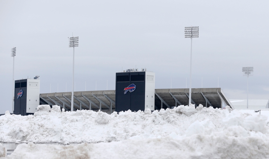 Ralph Wilson Stadium in Buffalo snowed-in