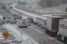 Traffic was backed up after a five-vehicle pileup on the Ring Road in Regina on Tuesday morning.