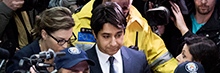 Ghomeshi met by media scrum in courthouse