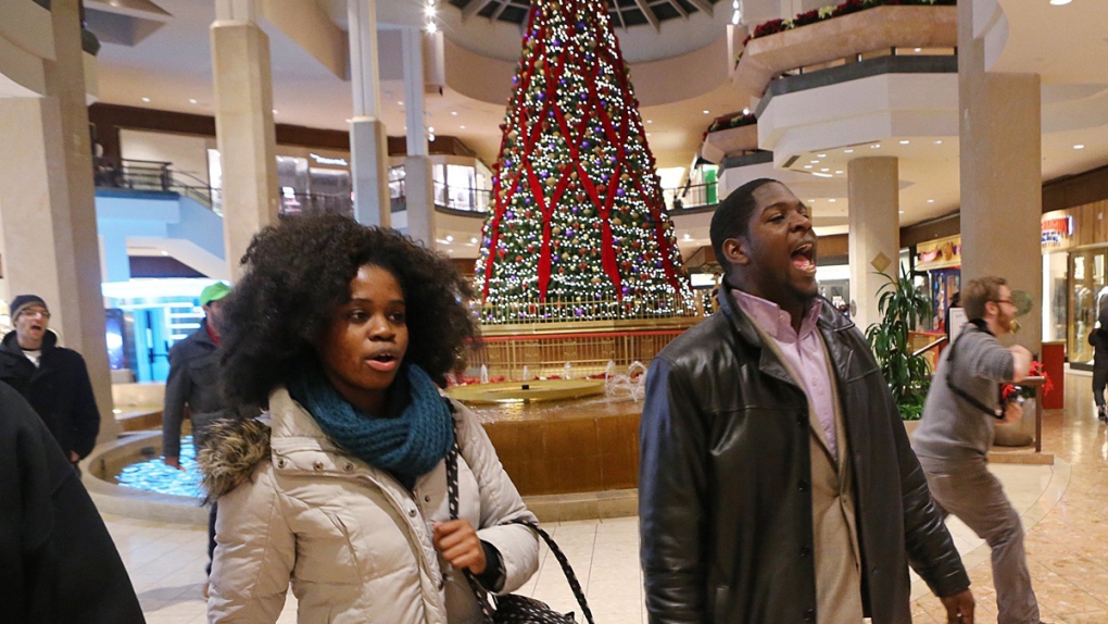 Michael Brown protesters at mall in Missouri