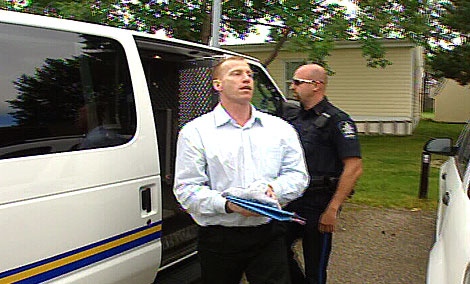 Travis Vader arrives at the courthouse on Monday, April 2.