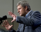 Conservative Leader Stephen Harper addresses a gathering during a campaign stop in Ottawa, Monday, Sept. 22, 2008. (Jonathan Hayward / THE CANADIAN PRESS)