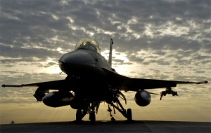 An F-16 Fighting Falcon is seen in this image courtesy the U.S. Air Force. (Tech. Sgt. Erik Gudmundson)  