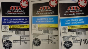 Your Fresh Market ground beef product packaging (CFIA / HO) 