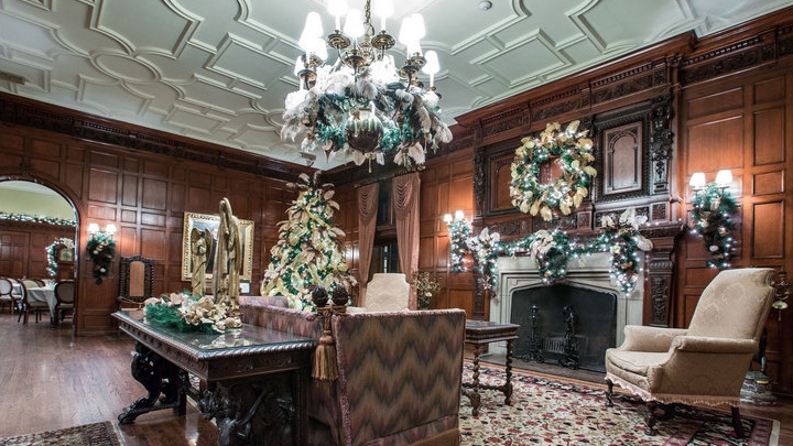 Christmas decorations are displayed throughout Willistead Manor for the holiday season. (City of Windsor)