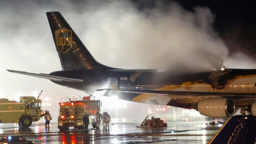 Fire aboard a UPS cargo plane