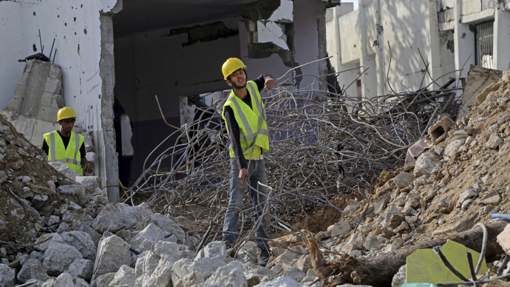 Rubble from Gaza Strip conflict removed by workers