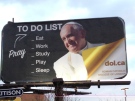 A new billboard featuring Pope Francis is seen in London, Ont. on Wednesday, Dec. 3, 2014. (Jim Knight / CTV London)