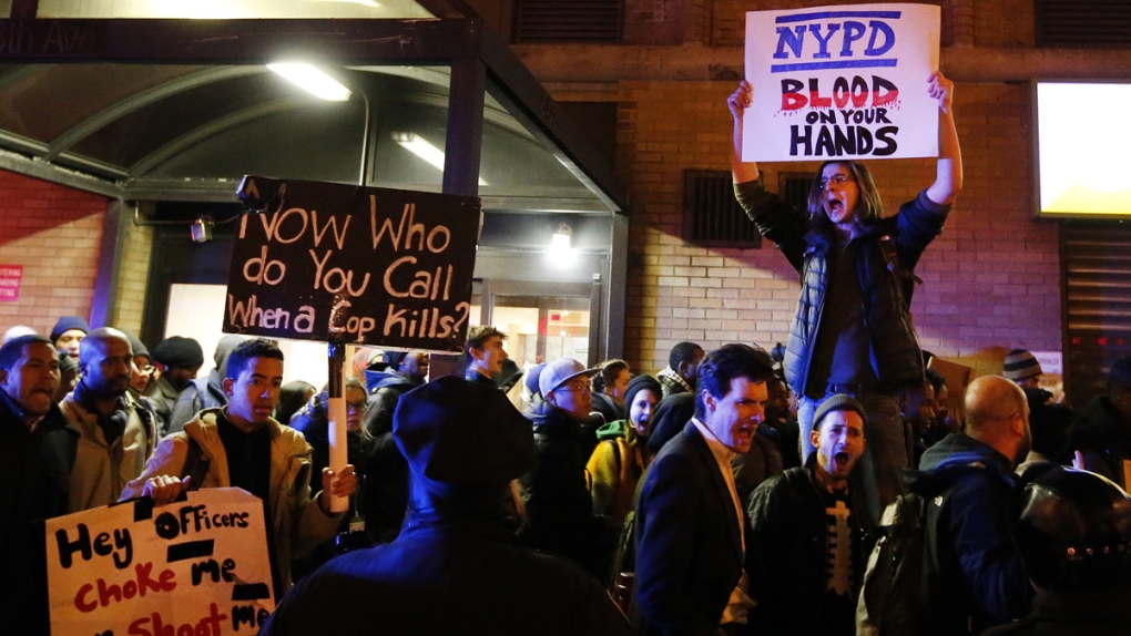 Protesters rally against N.Y. chokehold death