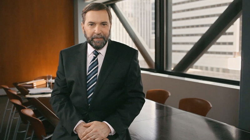 NDP Leader Thomas Mulcair appears in a new ad for the New Democratic Party in this video image. (THE CANADIAN PRESS/HO)