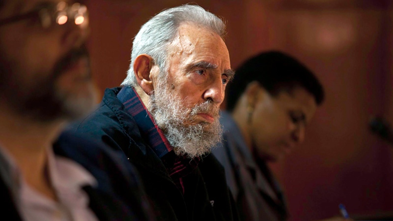 Fidel Castro attends a meeting with intellectuals and writers at the International Book Fair in Havana, Cuba, Friday, Feb. 10 2012. (AP / Cubadebate, Roberto Chile)