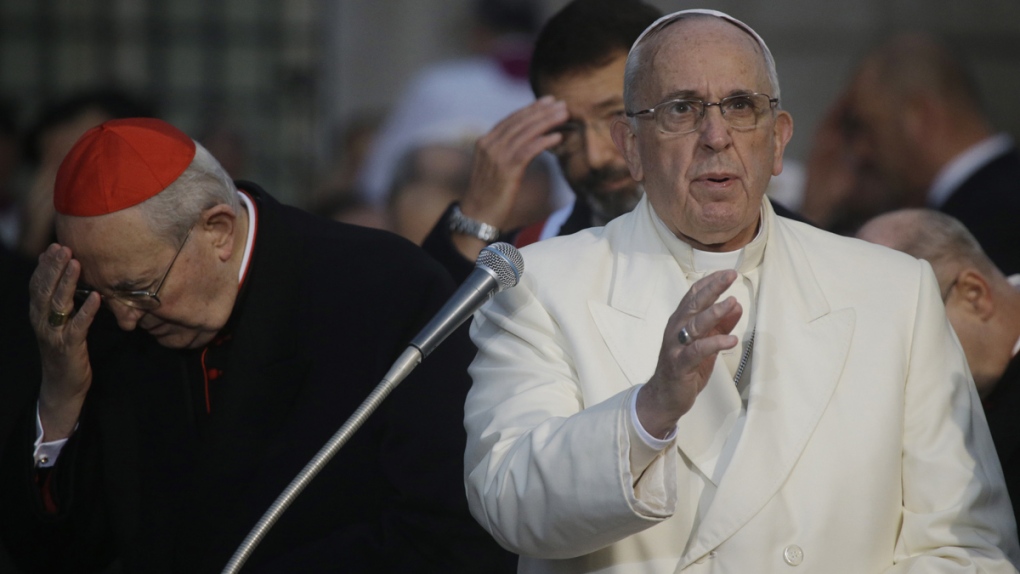 Pope Francis prays in Rome