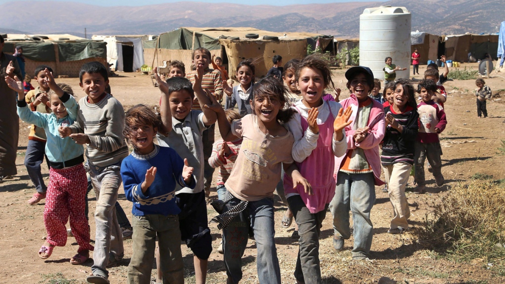 Displaced Syrian boys and girls
