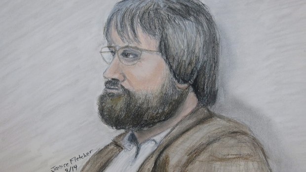Trevor Kloschinsky in Calgary courtroom