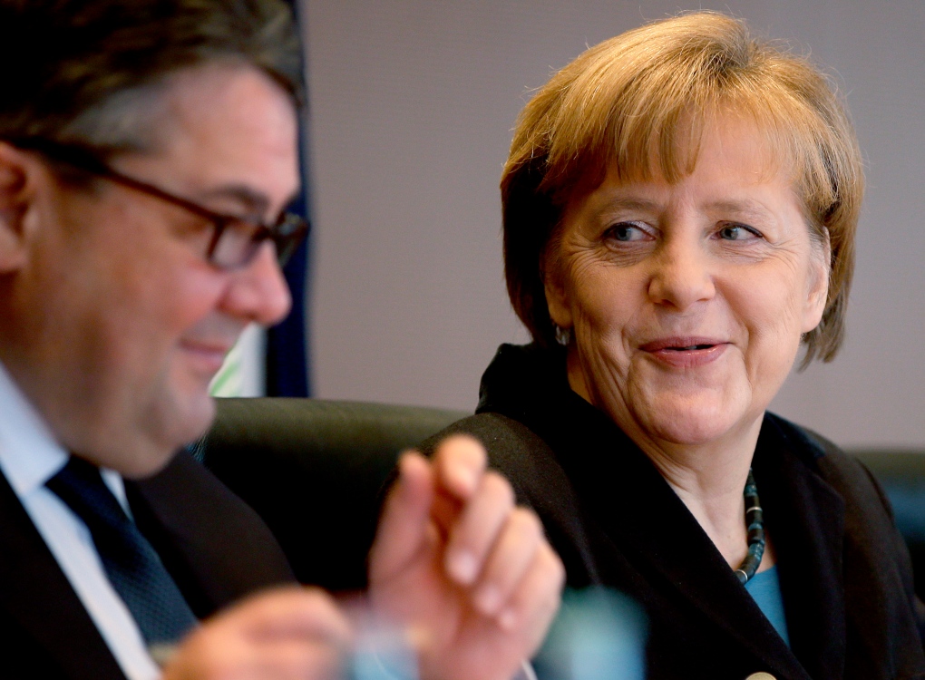 Angela Merkel ahead of cabinet meeting 