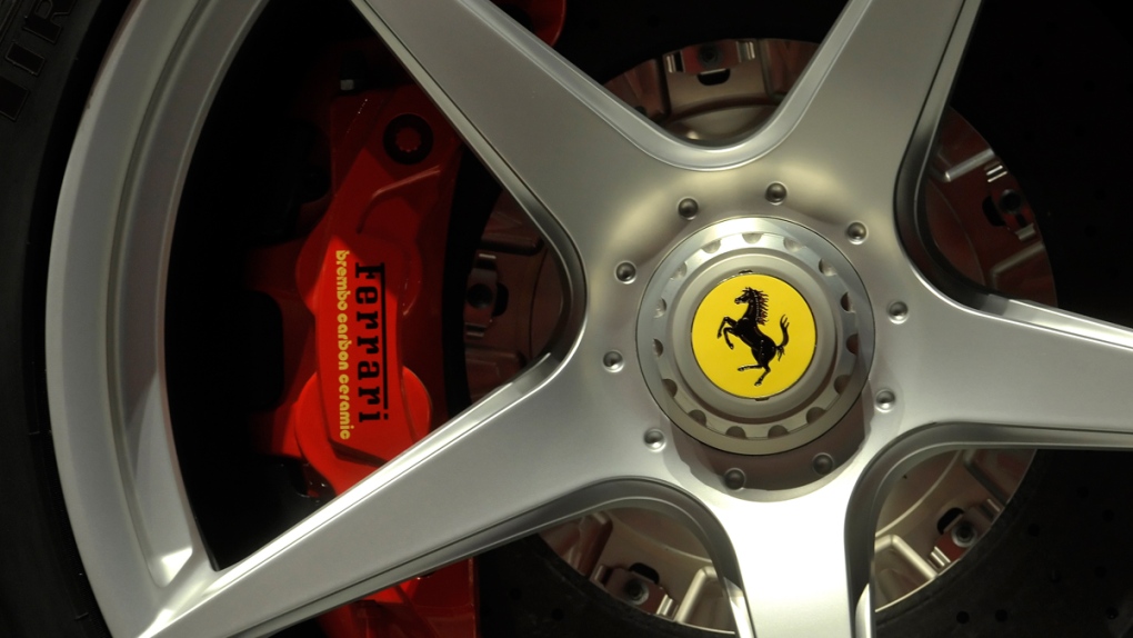 Ferrari logo on a wheel