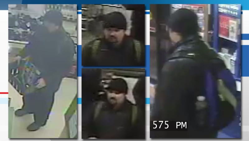 Suspect in hammer attack pictured in this surveillance video. The suspect is described as 6’2”, 240 lbs. He was wearing a dark jacket and toque and described as 'scruffy'.(Ottawa Police handout)
