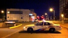 A Toronto police vehicle is seen at the scene of a shooting at 251 Woolner Avenue, Thursday, April 12, 2012. (Spencer Gallichan-Lowe / CTV News)