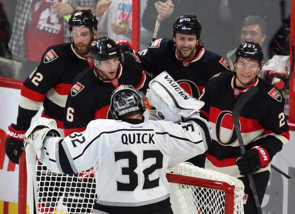 Ottawa Senators's Bobby Ryan celebrates his goal 