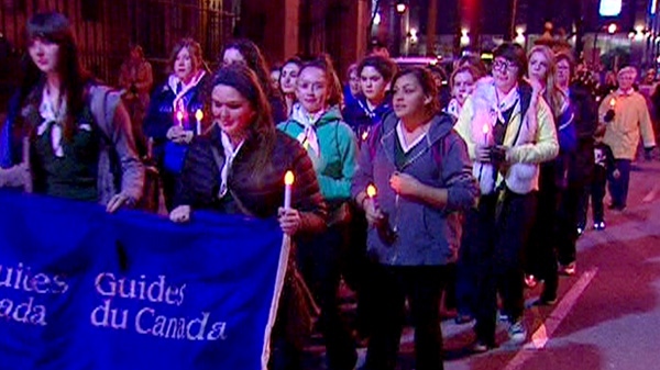 A candlelight procession is held through out Halifax to mark the 100th anniversary of the Titanic, on Saturday, April 14, 2012. 