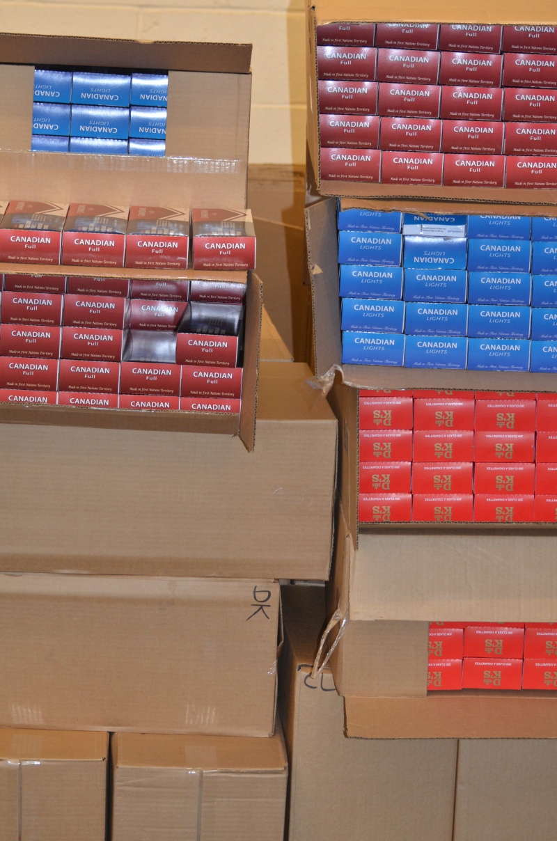 RCMP seized contraband cigarettes in London, Ont. on Thursday, December 11, 2014.
