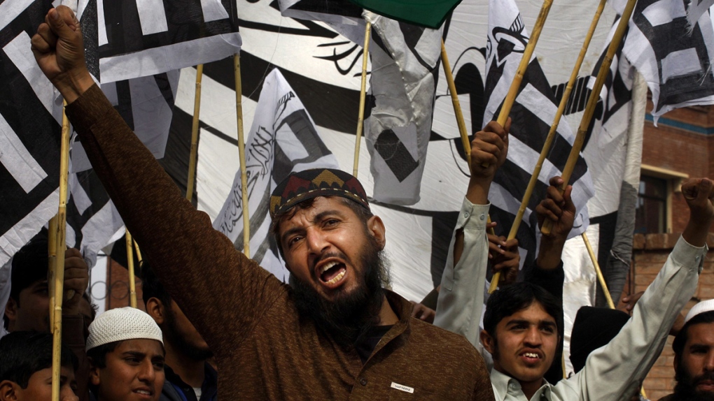 Jamaat-ud-Dawwa supporters in Peshawar