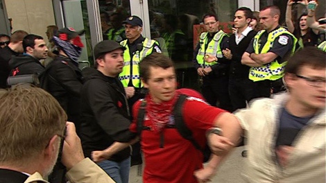 Gatineau university students, profs face off with police.