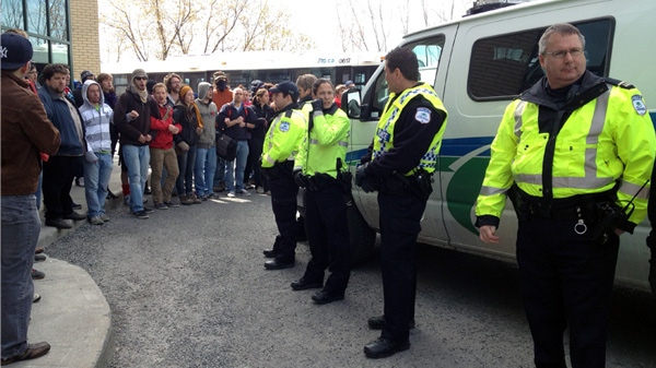 Gatineau university students, profs face off with police.