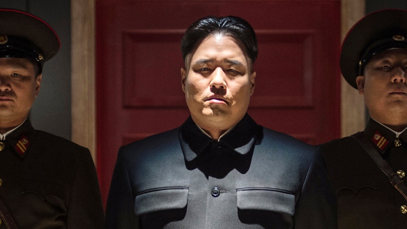 Actor Randall Park, centre, portrays North Korean leader Kim Jong Un in 'The Interview.' (AP / Columbia Pictures - Sony, Ed Araquel)