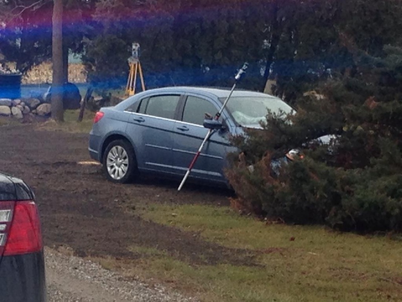 A third car is in the ditch near County Road 46 and County Road 23 after a serious crash Dec. 18, 2014. (Rich Garton / CTV Windsor)