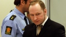 Accused Norwegian Anders Behring Breivik arrives at the courtroom, in Oslo, Norway, Tuesday April 17, 2012. (AP / Frank Augstein)