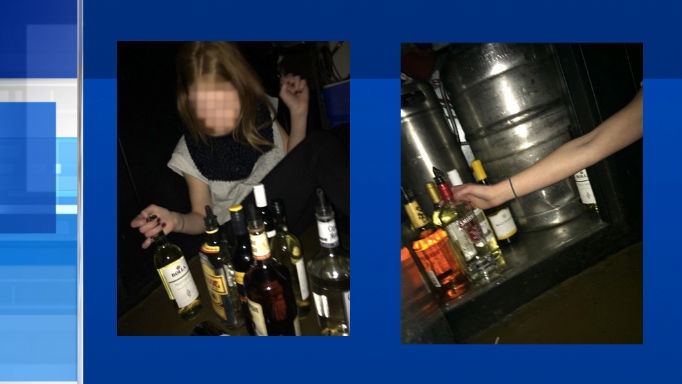 Police have charged a couple after they crashed a Christmas party at a Barrie bar and tweeted these pictures. 