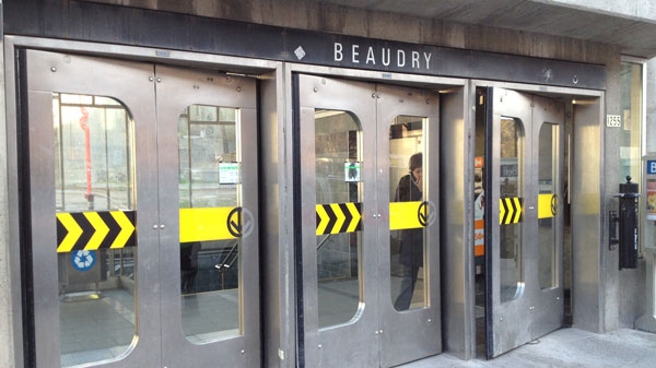 Beaudry metro was shut down for 20 minutes on April 18 after a smoke bomb was thrown in the metro tunnels. (Jean-Luc Boulch/CTV News)