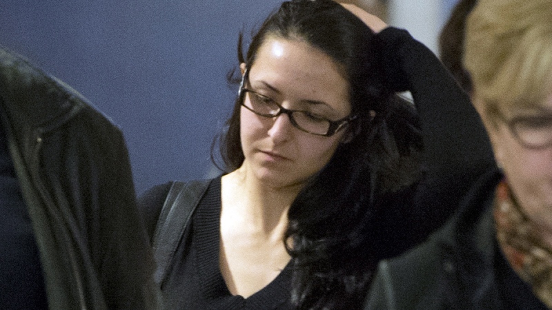Emma Czornobaj leaves the courtroom after sentencing in Montreal, Thursday, Dec. 18, 2014. (Ryan Remiorz / THE CANADIAN PRESS)