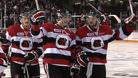 The Ottawa 67's are one step closer to the Memorial Cup after defeating the Colts in OHL playoff action Tuesday, April 17, 2012.
