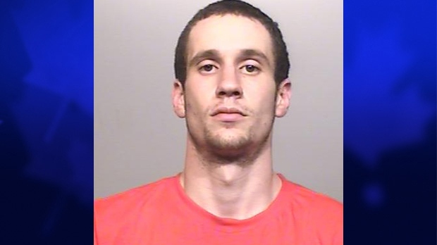 Christopher Sparks, 23, is sought by Waterloo Regional Police in connection with a series of break-ins to mailboxes in apartment buildings.