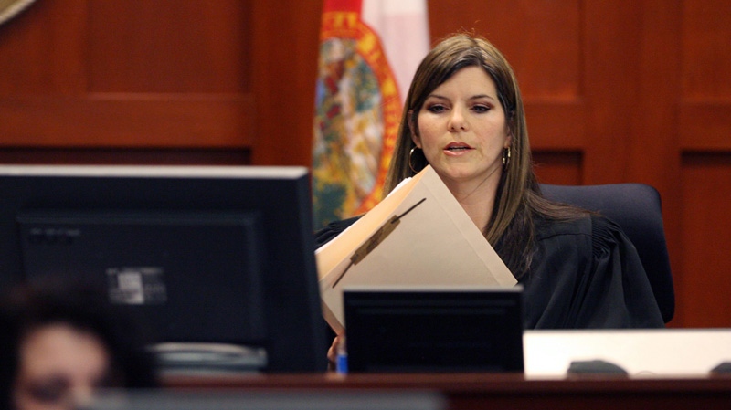 Circuit Judge Jessica Recksiedler holds a status hearing in Sanford, Fla., Friday, April 13, 2012 (AP / Orlando Sentinel, Tom Benitez)