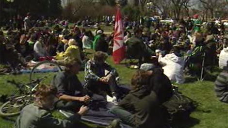 Hundreds rallied for the legalization of marijuana at the annual 4/20 events in Winnipeg Friday.